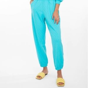 🆕Generation Love Rena Crystal Scuba Blue Sweatpants Lounger Joggers New York